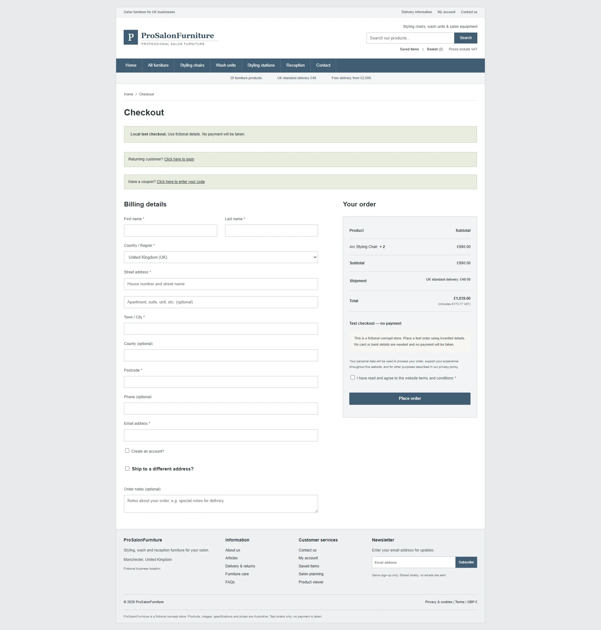 Classic layout: Checkout