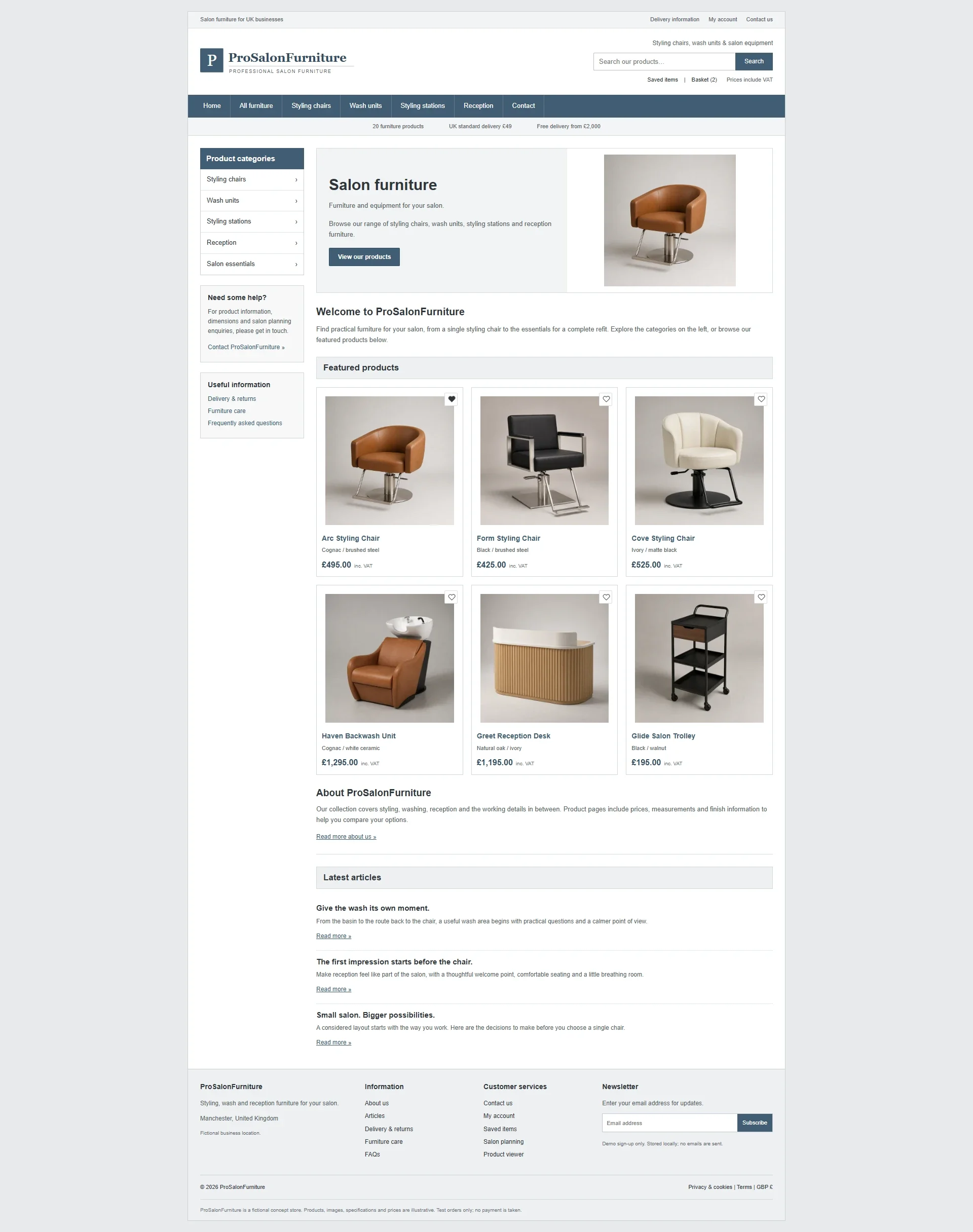 Classic layout: Homepage