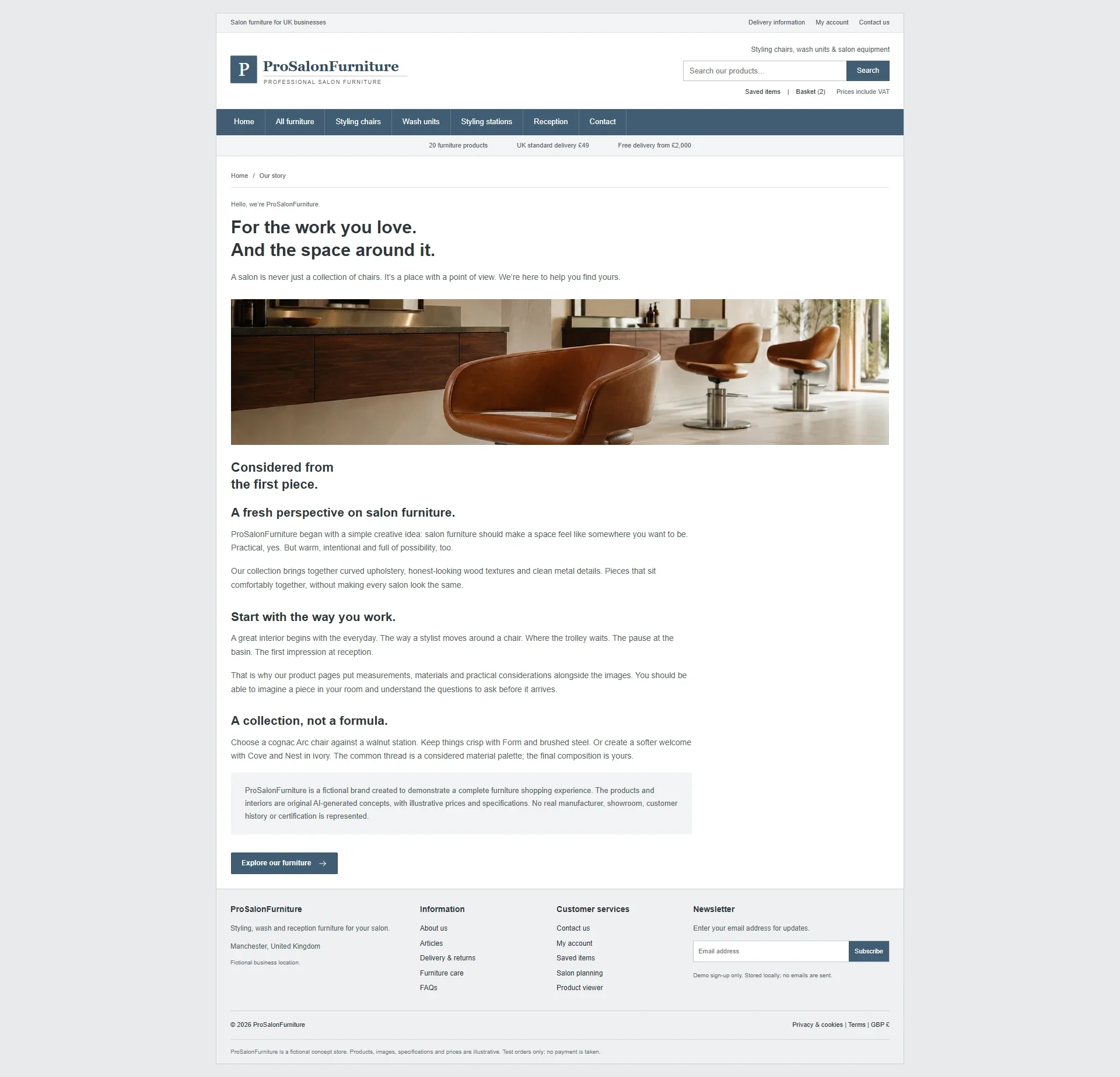 Classic layout: Our story