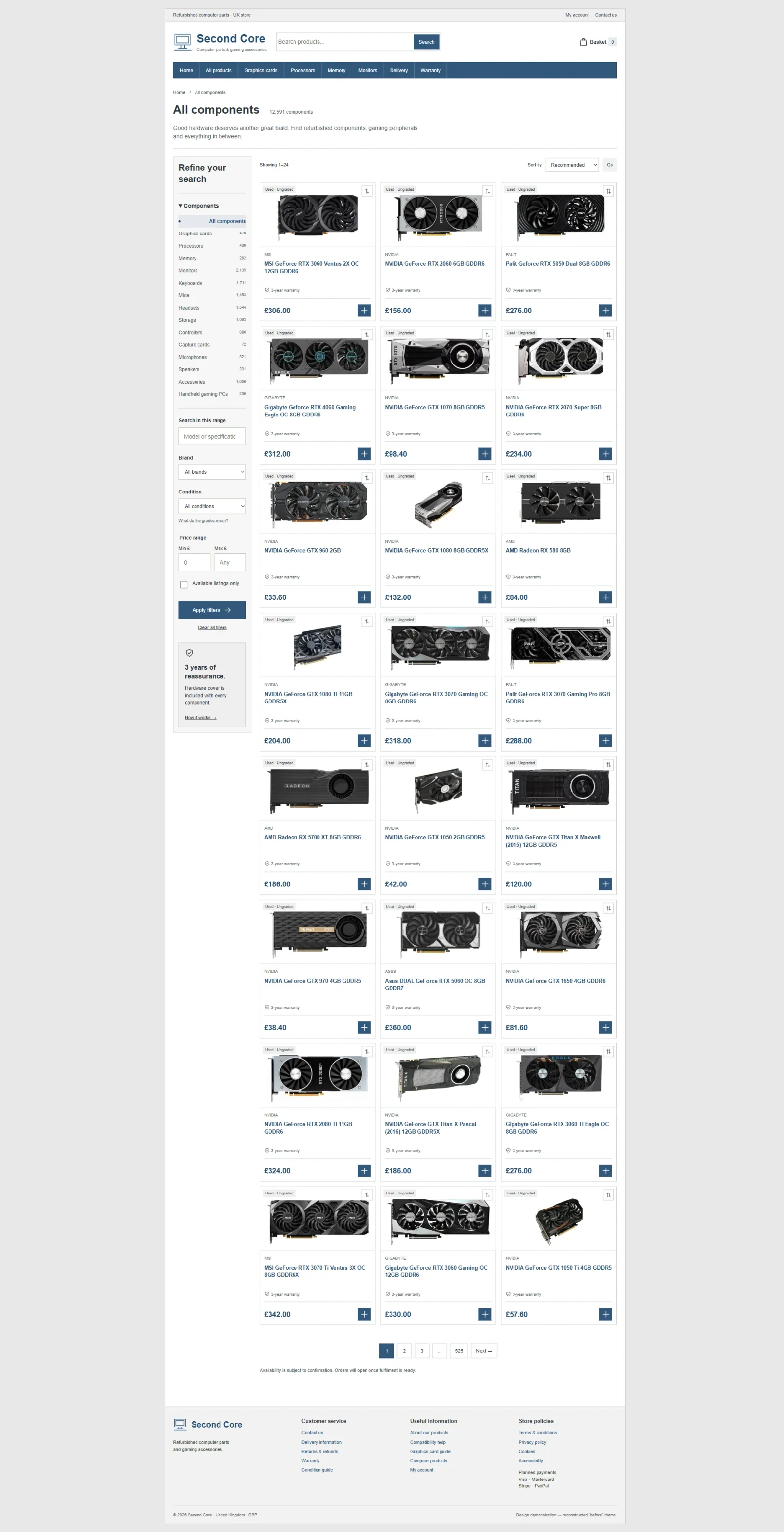 Reconstructed before layout: Product browsing