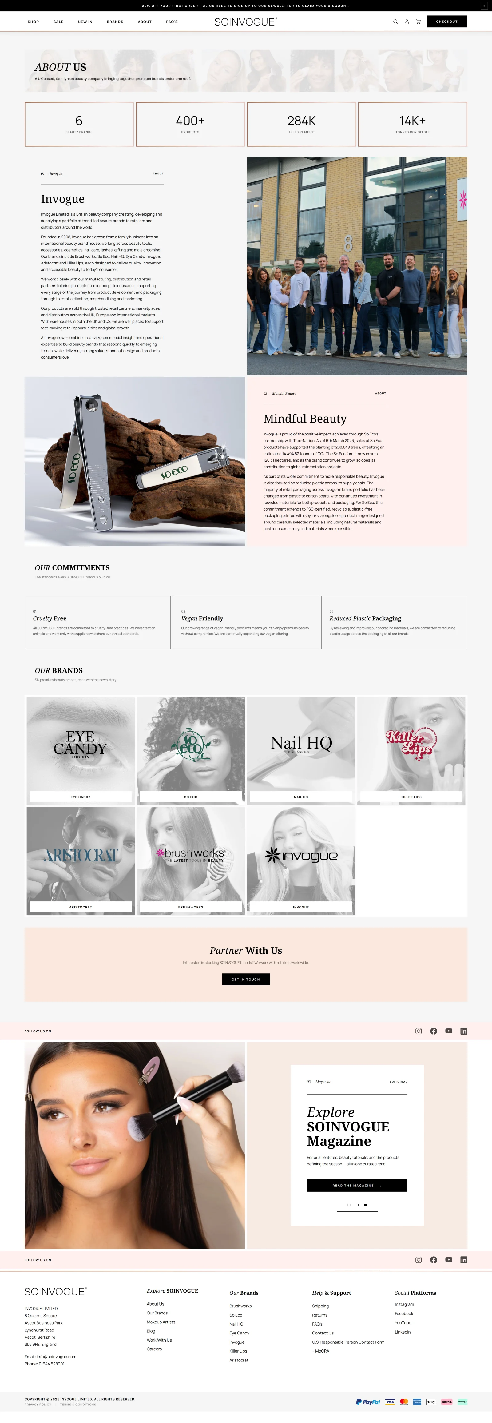 Redesigned Soinvogue about the retailer