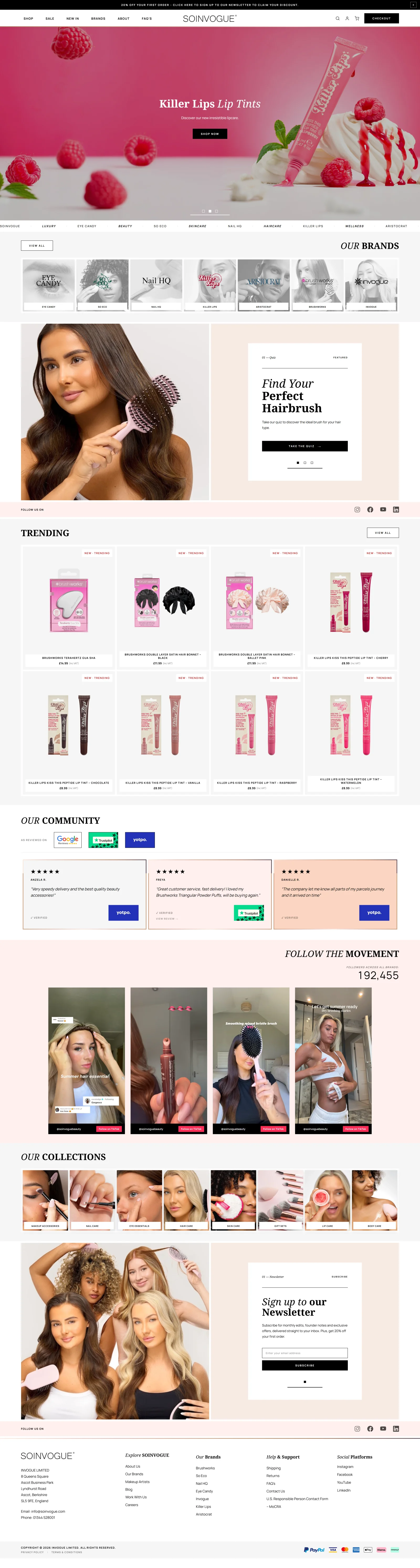 Redesigned Soinvogue homepage