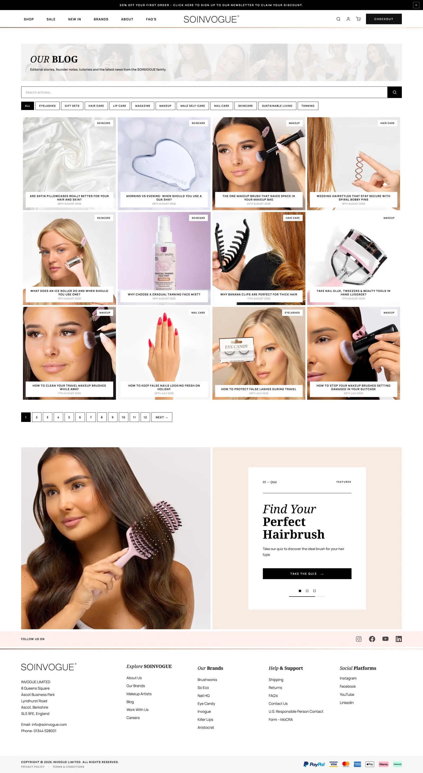 Redesigned Soinvogue blog index