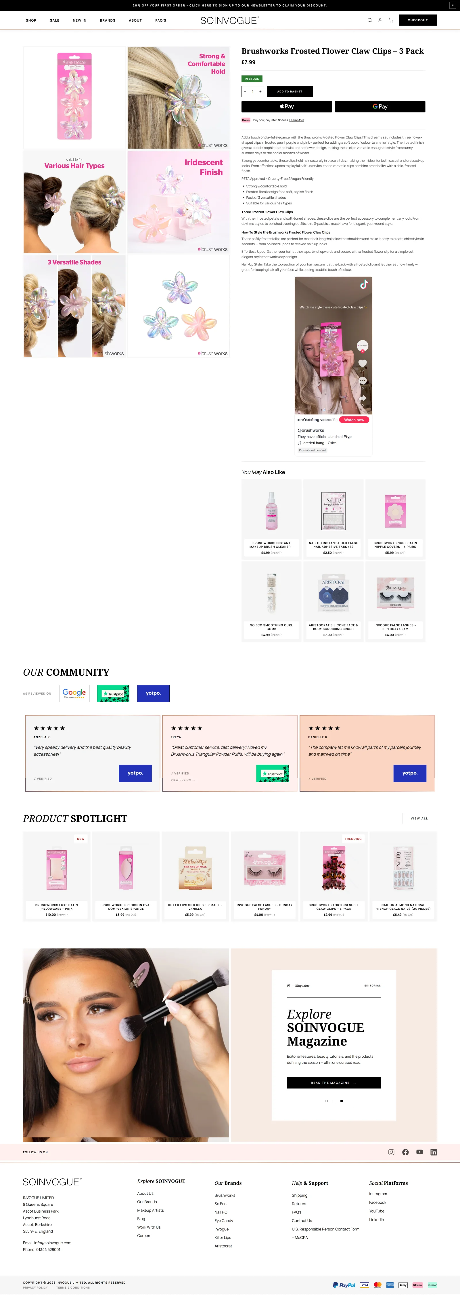 Redesigned Soinvogue product pages