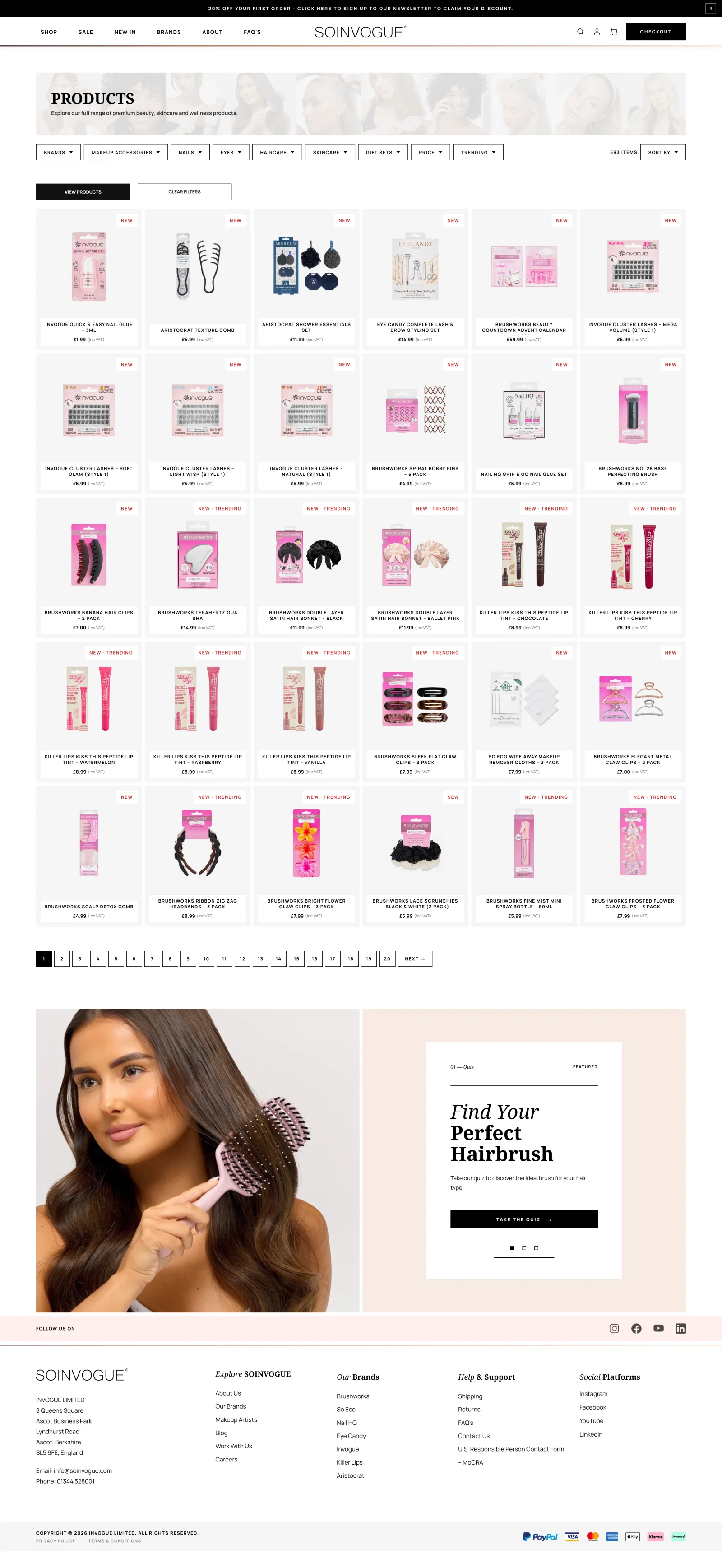 Redesigned Soinvogue product browsing