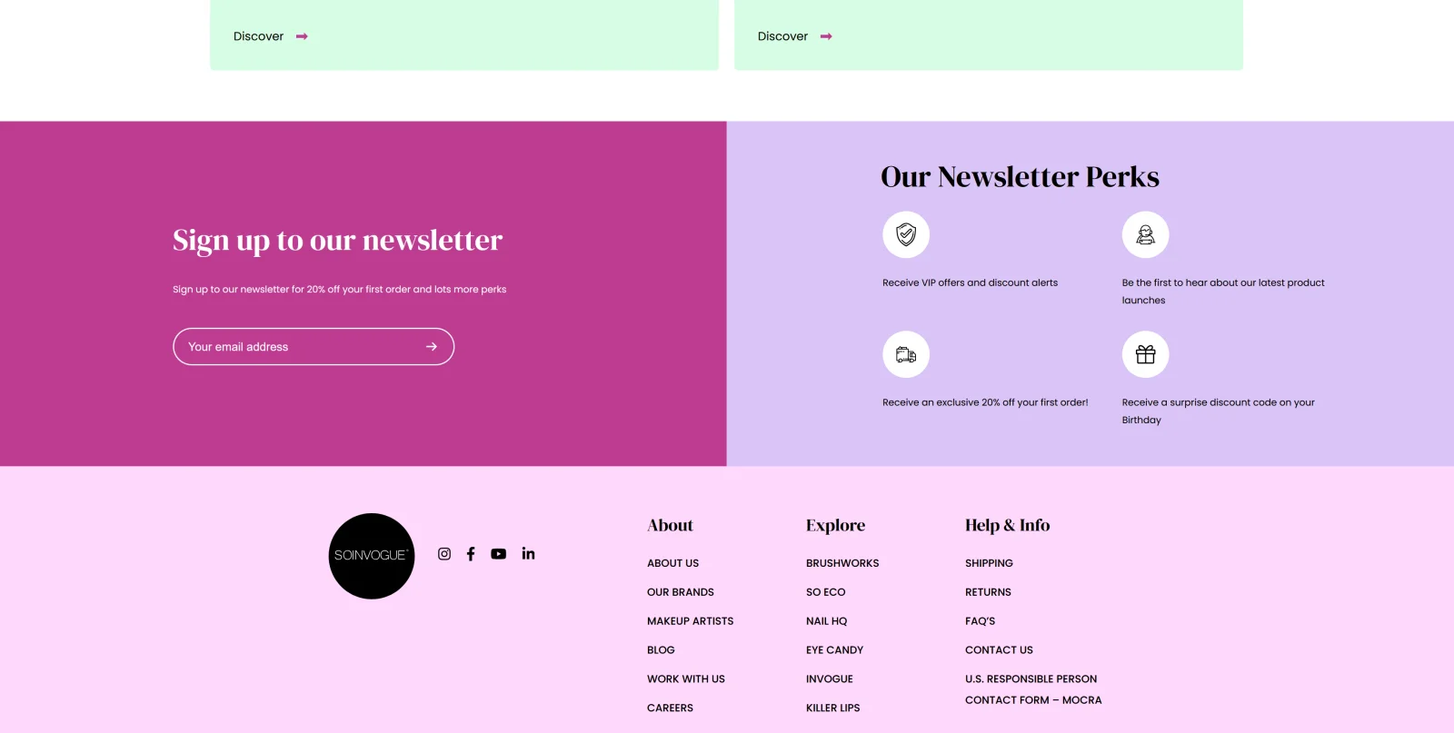 Earlier Soinvogue newsletter sign-up