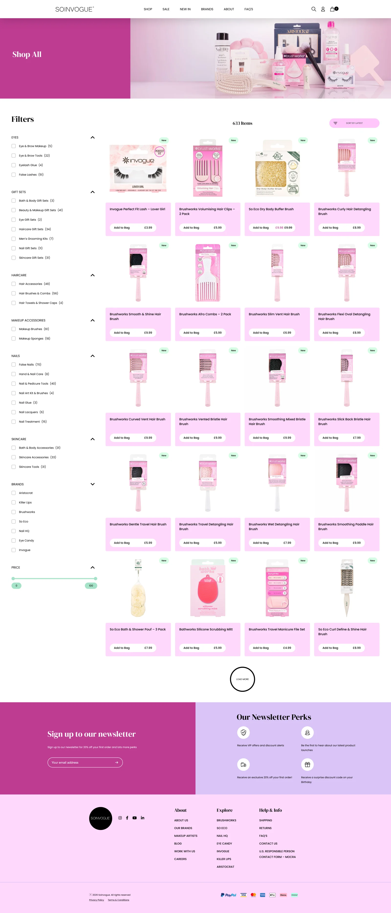 Earlier Soinvogue product browsing