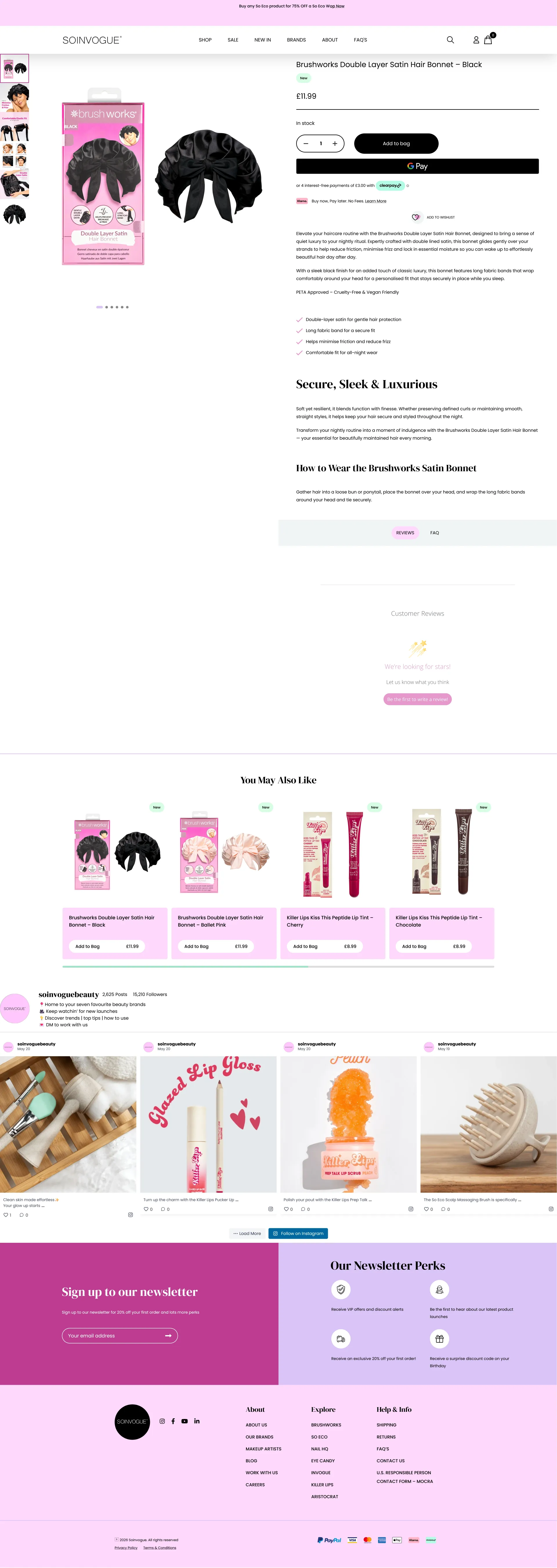 Predecessor — product single with crowded layout, mixed type sizes, and dense surrounding chrome
