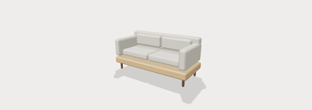 Original Haven sofa in stone upholstery, from the front left