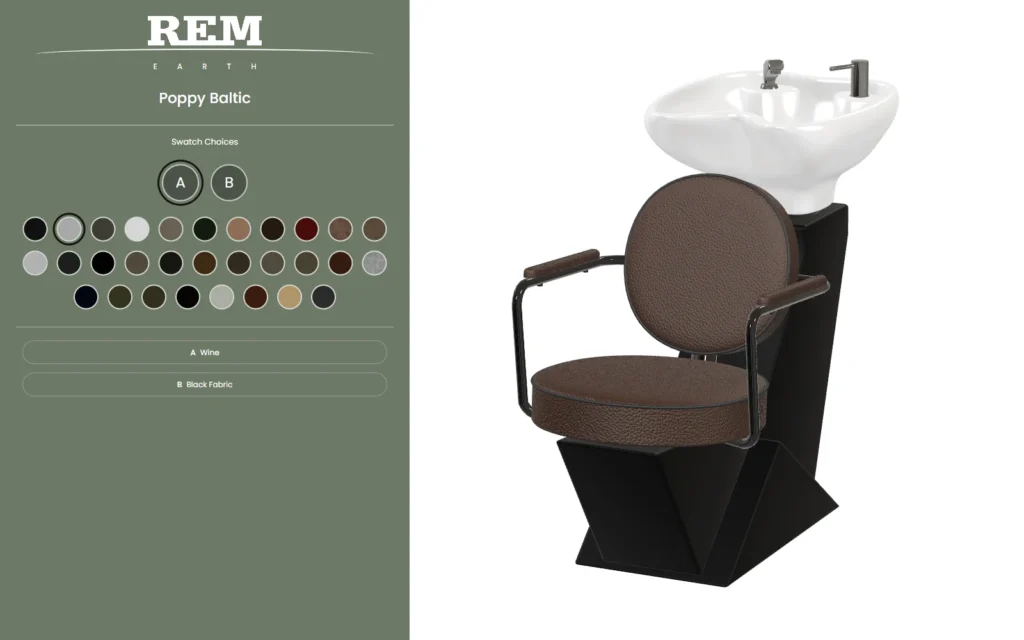 Poppy Baltic wash unit and material controls in the REM Earth interface
