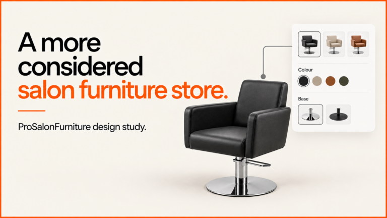Article cover: ProSalonFurniture: giving a salon furniture store a more considered presence