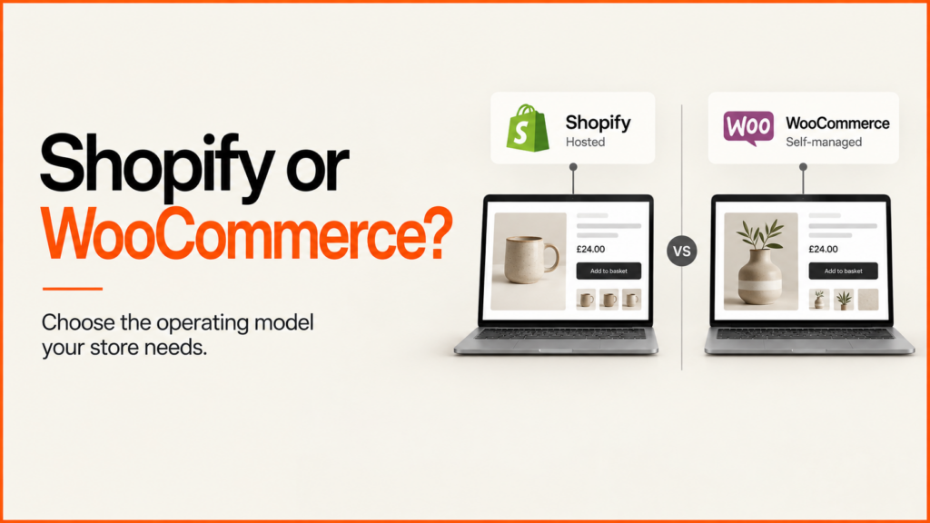Shopify or WooCommerce? Compare hosted and self-managed operating models.