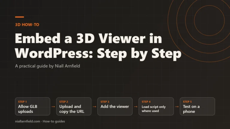 Article cover: Embed a 3D Viewer in WordPress: Step by Step