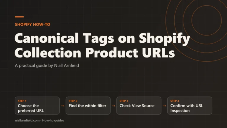 Article cover: Canonical Tags on Shopify Collection Product URLs