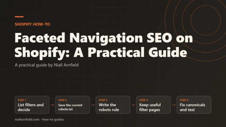 Article cover: Faceted Navigation SEO on Shopify: A Practical Guide