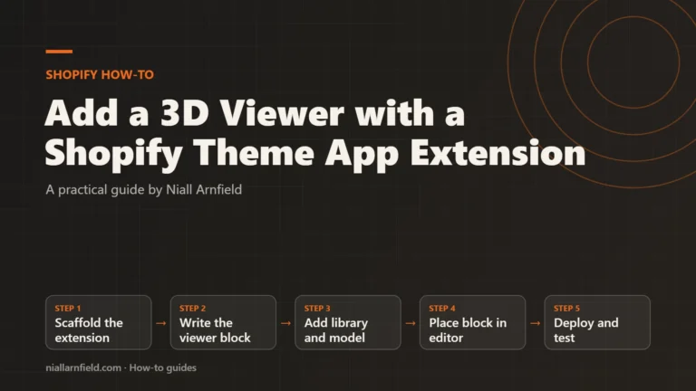 Article cover: Add a 3D Viewer with a Shopify Theme App Extension